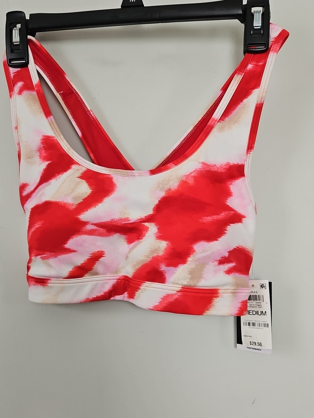NWT Ideology Women’s Red & Pink Tie-Dye Sports Bra- M